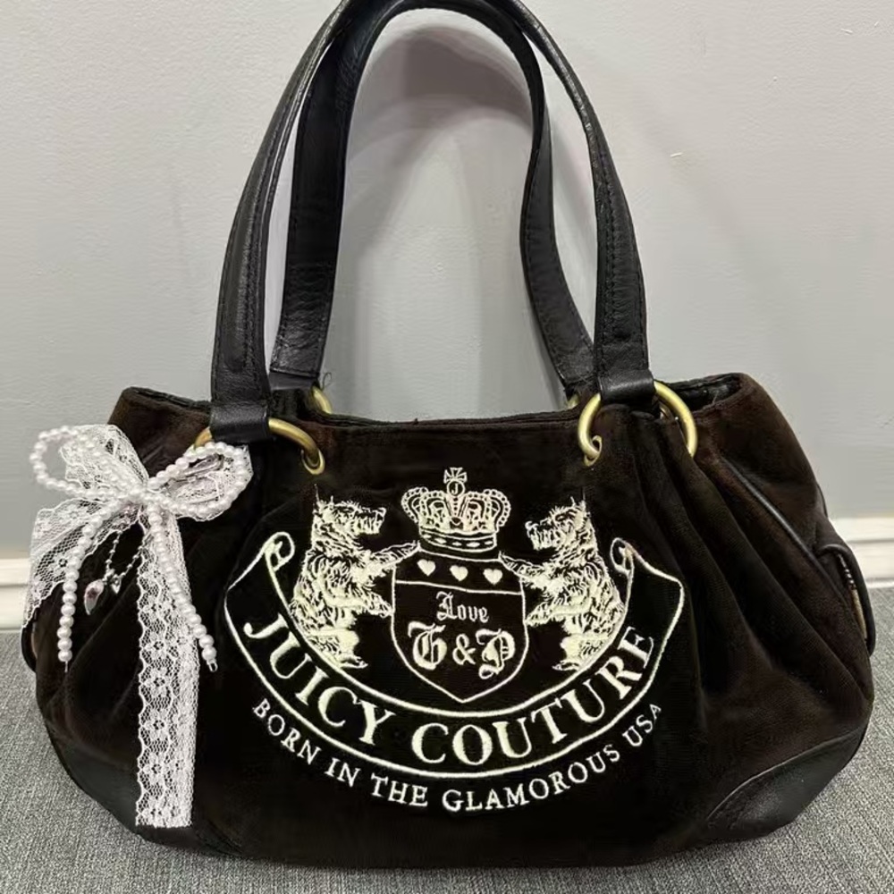 Juicy Couture Black and White Shoulder Bag